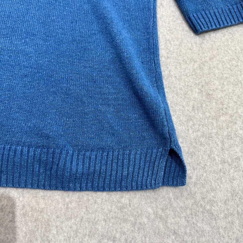 Talbots 100% Linen Coastal Boat Neck Sweater Sz 1X Blue Quiet Luxury Vacation - Picture 4 of 10